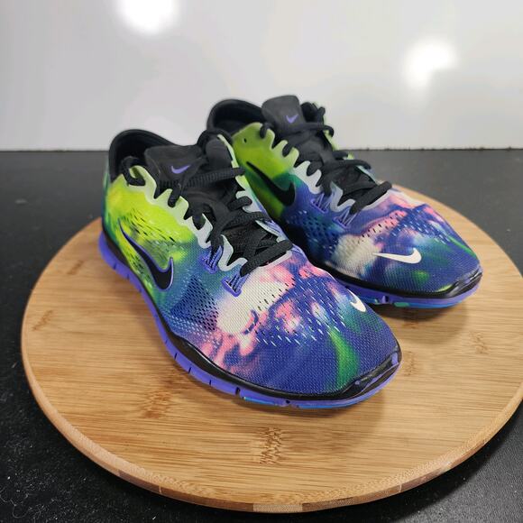 Womens Nike Free 5.0 TR Sz 6.5 009721 Green Blue Mesh Running Athletic Sneakers - Picture 2 of 8